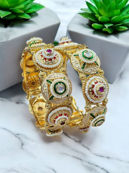 PREMIUM MEENAKARI KUNDAN BANGLES