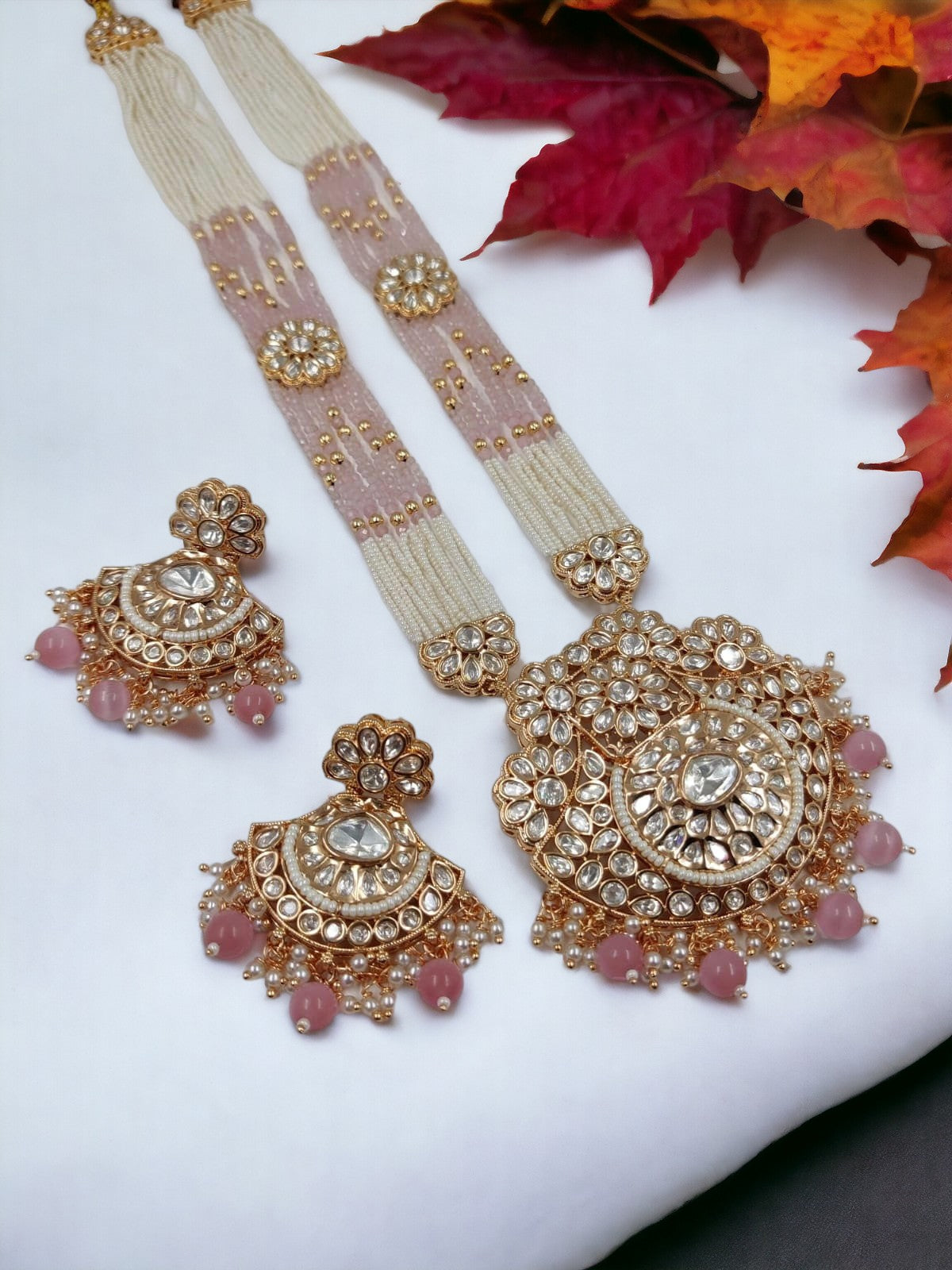 NAZREEN PINK KUNDAN JEWELLERY SET